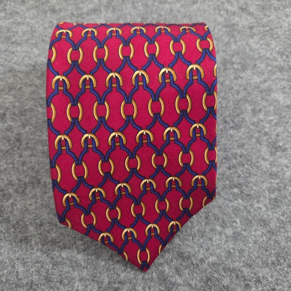 Brooks Brothers Makers Tie Horse Bridle Equestrian Red Silk